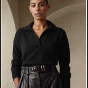 Banana Republic Cashmere Polo Sweater, Black